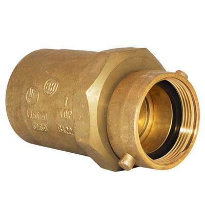 NST: 2-1/2" Swivel x 3" FNPT (Rough Brass) Check Snoot for Multiple Inlet Fire Department Connections