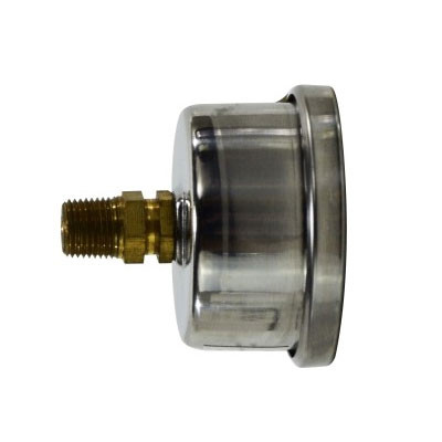 1-1/2 in. Face, 1/8 in. Center Back Mount, 0-200 PSI, Liquid Filled Pressure Gauge (Stainless Steel Case)