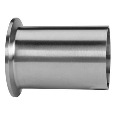 12 in. Tank Ferrule - Light Duty (14WLMP) 316L Stainless Steel Sanitary Clamp Fitting (3A) Side View