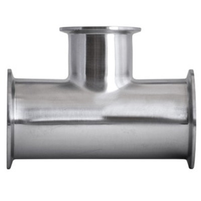 1 in. x 3/4 in. Clamp Reducing Tee - 7RMP - 316L Stainless Steel Sanitary Fitting (3-A)