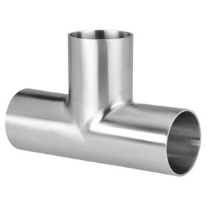 1-1/2 in. Tube OD - Polished Long Weld Tee (7W) 316L Stainless Steel Sanitary Butt Weld Fitting (3-A) (0.065" Wall Thickness)