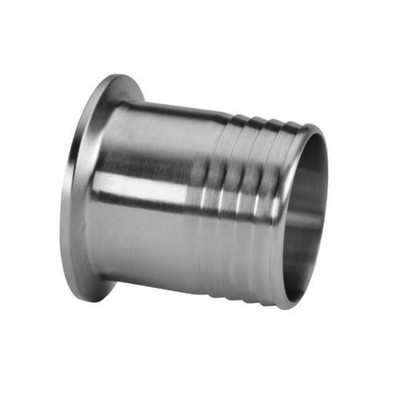 2 in. Tube OD - x 1/2 in. Tube OD - Rubber Hose Barb Adapter (14MPHR) 316L Stainless Steel Sanitary Clamp Fitting