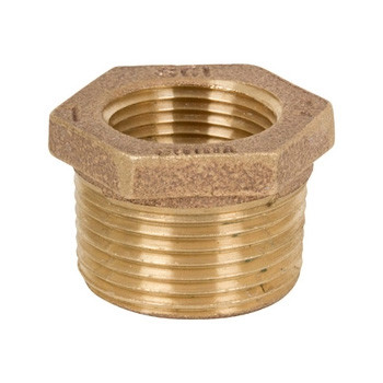 1-1/4 in. x 3/4 in. NPT Threaded Hex Bushing - 125# Lead Free Brass Pipe Fitting