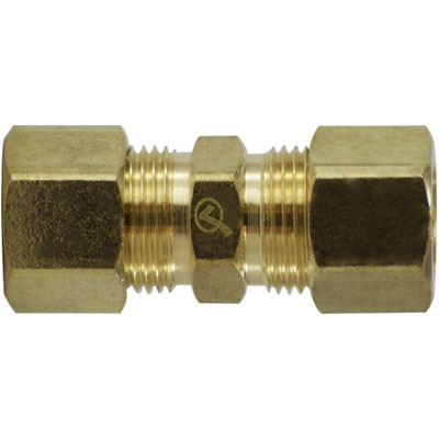 3/16 in. Tube OD - Straight Union - Lead Free Brass Compression Fitting