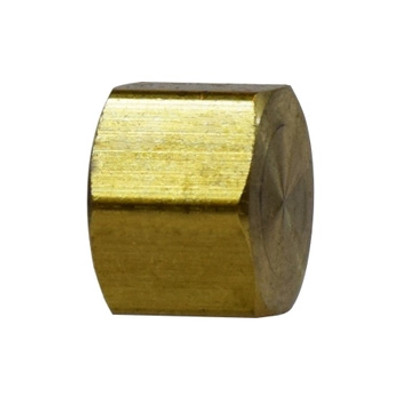 1/2 in. Tube OD - Hex Cap - Brass Compression Fitting