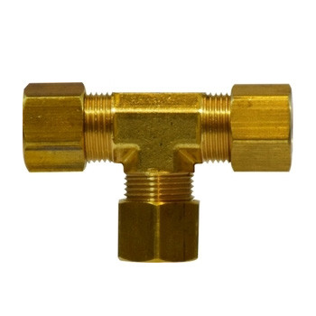 1/8 in. Tube OD - Tee - Brass Barstock Compression Fitting - SAE# 060401