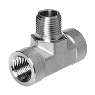 3/4 in. FNPT x 3/4 in. FNPT x 3/4 in. MNPT Threaded - Branch Tee - 316 Stainless Steel High Pressure Instrumentation Pipe Fitting (PSIG=5,100)