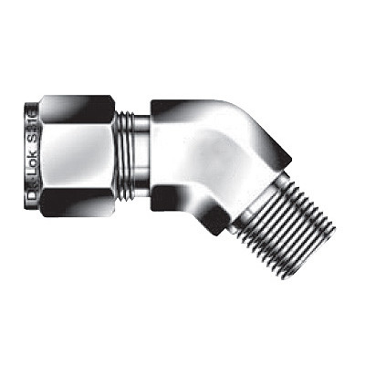 3/4 in. Tube O.D. x 3/4 in. MNPT - 45 Degree Male Elbow - Double Ferrule - 316 Stainless Steel Compression Tube Fitting