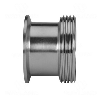 1-1/2 in. Tube OD - Clamp x Threaded Bevel Seat Adapter (17MP-15) 316L Stainless Steel Sanitary Clamp Fitting