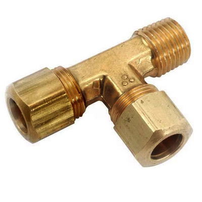 1/2 in. Tube O.D. x 3/8 in. MIP - Male Run Tee - AB1953 (LF) Lead Free Brass Compression Fitting