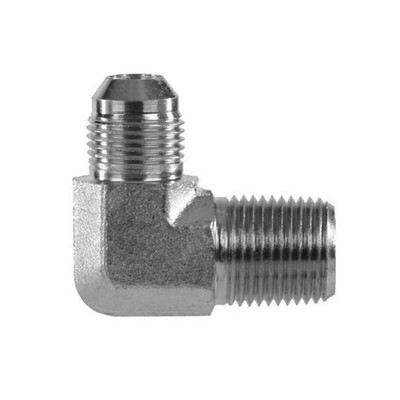 3/8 in. MJIC x 3/8 in. Male NPT - JIC Male 90 Degree Elbow - 316 Stainless Steel Hydraulic JIC 37° Flare Tube Fitting Adapter