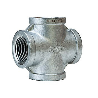 1/4 in. NPT Threaded - Cross - 316 Stainless Steel 150# MSS SP-114 Heavy Pattern Pipe Fitting