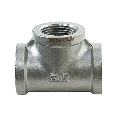 3/8 in. NPT Threaded - Tee - 316 Stainless Steel 150# MSS SP-114 Heavy Pattern Pipe Fitting