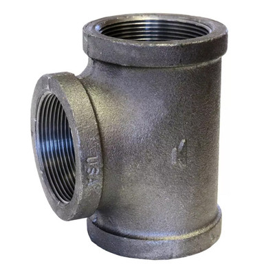 3 in. NPT Threaded - Straight Tee - DOMESTIC - 150# Black Malleable Iron Pipe Fitting - UL/FM
