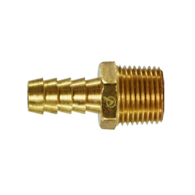 3/4 in. Hose ID x 1/2 in. Male NPTF Threaded - 150 PSI Lead Free Brass Rigid Male Hose Adapter