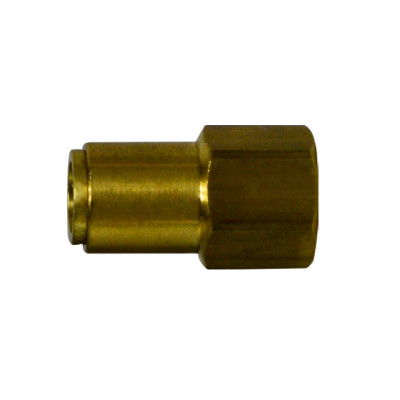 3/8 in. Tube O.D. x 1/8 in. Female NPTF - Straight Female Connector - D.O.T. Brass Push In Tube Fitting Adapter