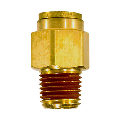 1/2 in. Tube OD x 3/8 in. MNPTF Threaded - Male Connector - D.O.T. Brass Push to Connect Fitting