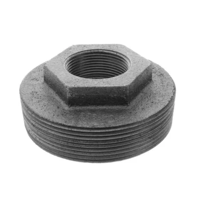 3 in. Male x 1 in. Female NPT Threaded - STD ASTM A126 Black Cast Iron - Double Tapped Bushing (Inside Hex)