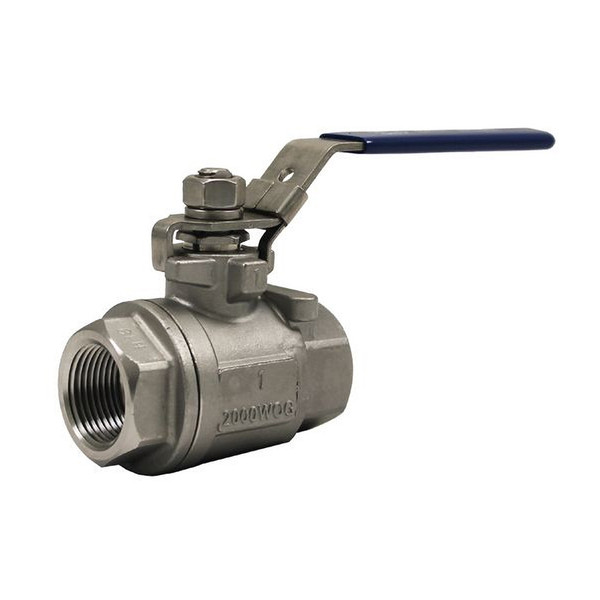 Stainless Steel Ball Valve - 2000 PSI 2 PC Full Port - 1-1/2 in
