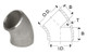 5 in. 45 Degree Elbow - SCH 10 - 316/16L Stainless Steel Butt Weld Pipe Fitting Dimensions Drawing