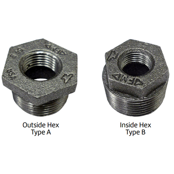 DOMESTIC NPT Threaded 150# Malleable Iron Hex Bushings