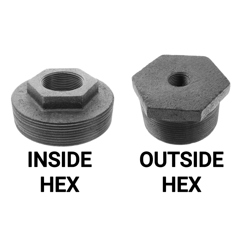 ASTM A126 Black Cast Iron - Double Tapped Bushing (Inside and Outside Hex)