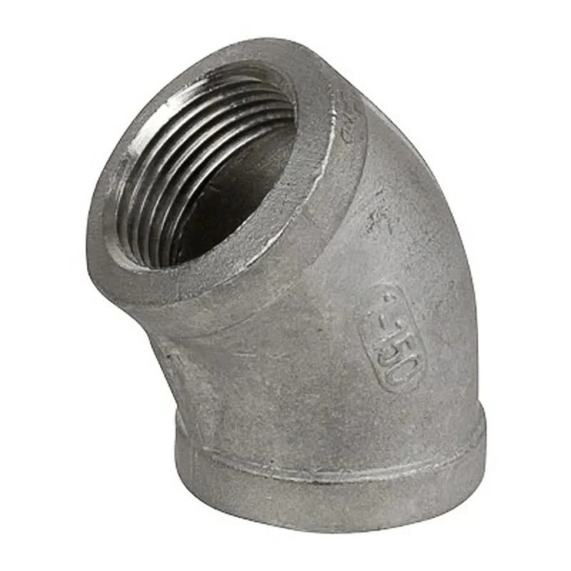 45 Degree Elbow - 150# NPT Threaded Cast Stainless Steel Pipe Fitting