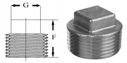 Pipe Fittings Square Head Plugs Stainless Steel