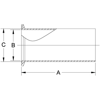 Stainless Steel Sanitary Clamp Fittings Tygon Hose Adapter (14MPHT) Dimensions