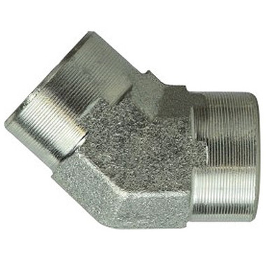 1 in. x 1 in. NPT Threaded - Female 45 Degree Elbow - Steel Pipe Fitting  (Cr3+ Chrome Plated)