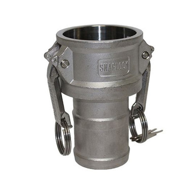 Conector Camlock Hembra A Barra De Manguera De 1 Pulgada - Acero Inoxidable 316, Hasta 100°C, Ideal Para Líquidos