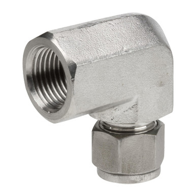 Stainless Steel Tube Fitting Female Elbows - 1/4 x 1/8 Compression