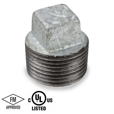 Malleable Iron Pipe Fitting Galvanized Finish Anvil 8700159901 3/4 NPT Male Square Head Plug Malleable Iron Pipe Fitting Galvanized Finish Anvil 8700159901 3/4 NPT Male Square Head Plug