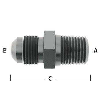 20 AN Male To 20 AN Male Bulkhead Straight Adapter With Nut – Black Anodized Aluminum