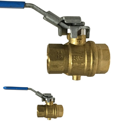 3/4 in. Vented, Full Port, Locking Brass Exhaust Ball Valve, 200 psi CWP,  NPT Tap for Drain