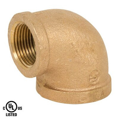 Bronze 3/4" NPT Threaded Female 90-Degree Piping Elbow – #125, SCI 36E 1006C