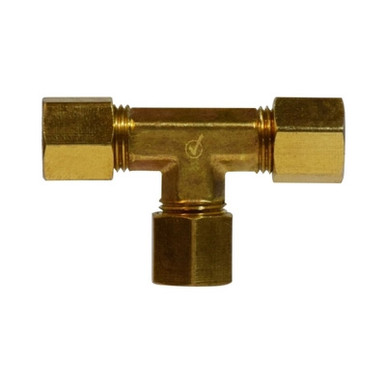 Lead Free Brass Compression Fittings - Tees - 3/8 T O.D.