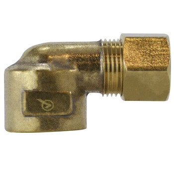 Lead Free Brass Compression Female Elbows - 3/8 T x 1/8 FIP