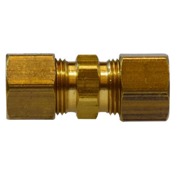 3/16 in. Tube OD - Straight Union - Brass Compression Fitting - SAE#  060101BA