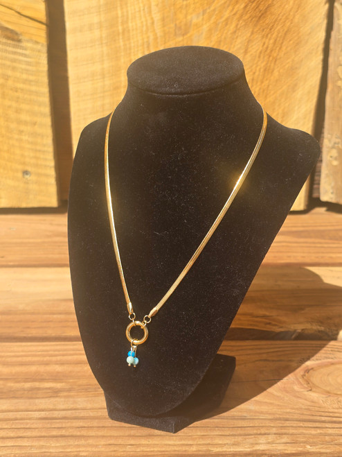 Herringbone Charm Ring Necklace