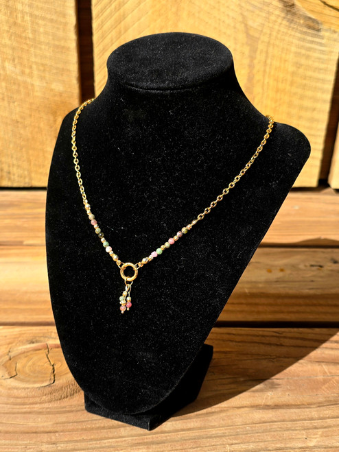 Tourmaline Charm Ring Necklace