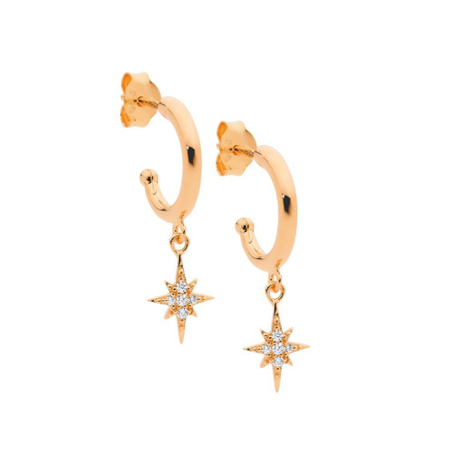 Rose Gold Star hoop Earrings