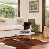 Brown and White Cowhide Leather, Cow Leather Rug