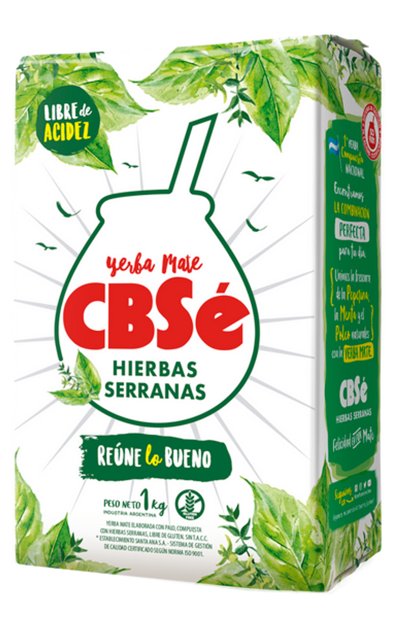 CBSé Yerba Mate Hierbas Serranas Wholesale Bulk Pack, 500 g / 1.1 lb (12  count per pack)