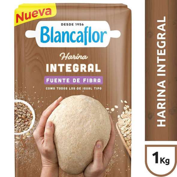 Blancaflor Whole Wheat Flour - High Fiber Source Harina Integral, 1 kg / 35.27 oz