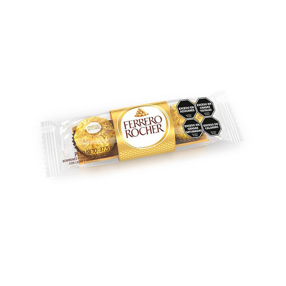 Bombones FERRERO ROCHER Chocol/Avellana Paq 37.5 Grm PACK X 3