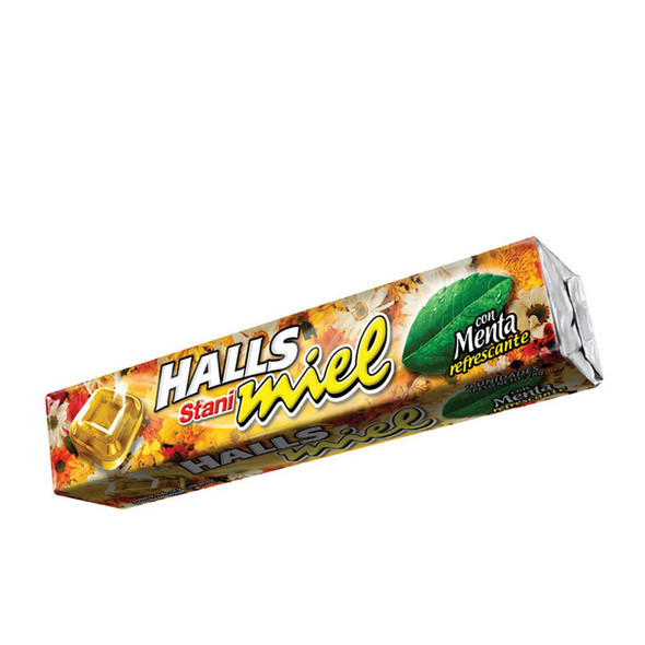 Caramelos Halls Honey & Mint Hard Candy, 28 g / 1 oz ea (box of 12)