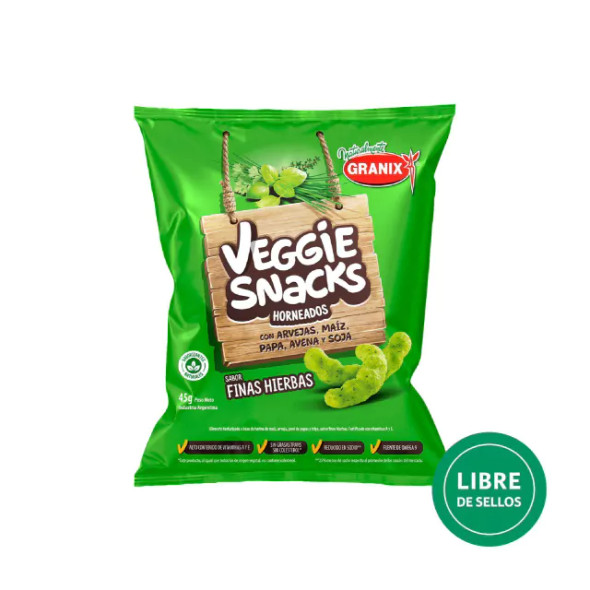 VEGGIE SNACKS FINAS HIERBAS 45G PACK X 3