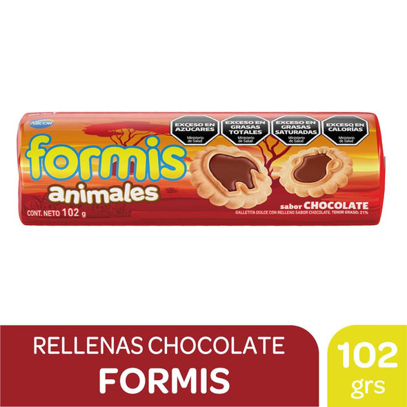 Galletitas Rellenas Con Chocolate Animales Formis 102 Grm