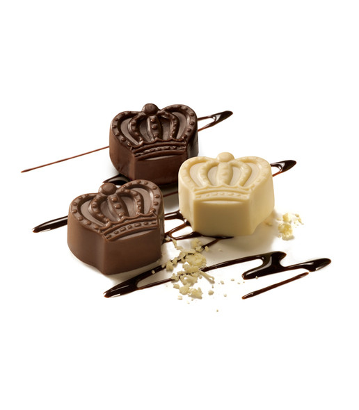 Milk chocolate, white chocolate and semi-sweet chocolate filled with dulce de leche, box x 7 units.